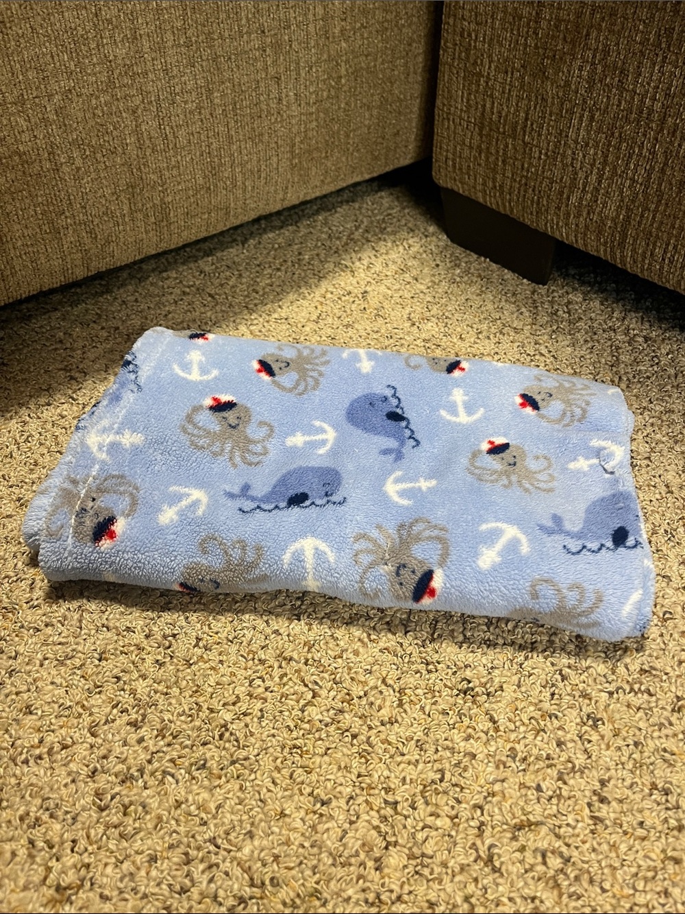 Cozy Ocean Friends Baby Throw Blanket - Light Blue